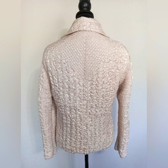 UBU Quilted Reversible Gold Swirl Cream Zip Jacket Blazer Like New - Picture 8 of 14